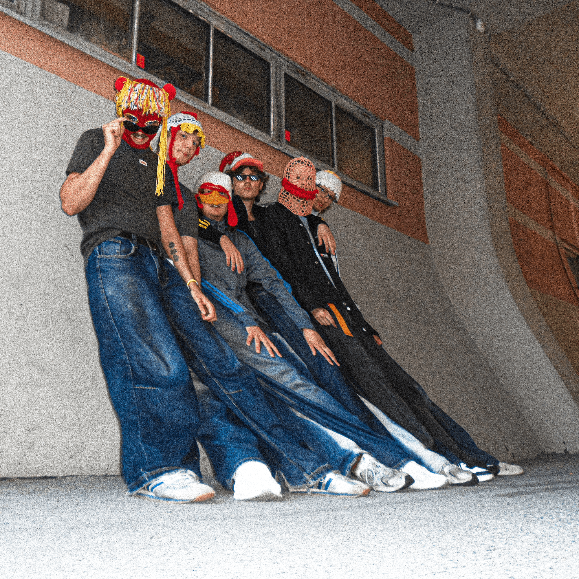 Masked band members from an electronic punk band